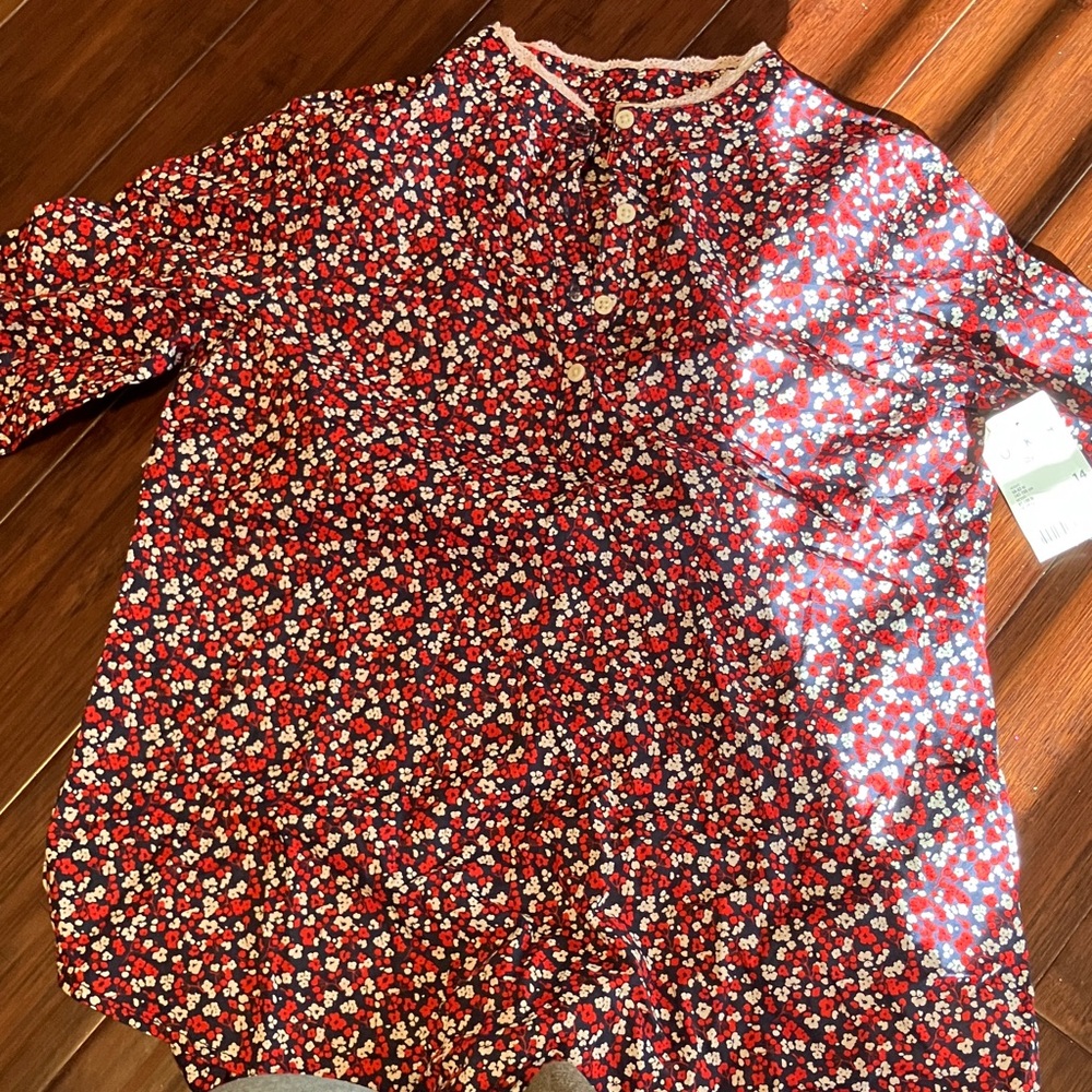 OshKosh B'gosh Red Floral Kids Blouse